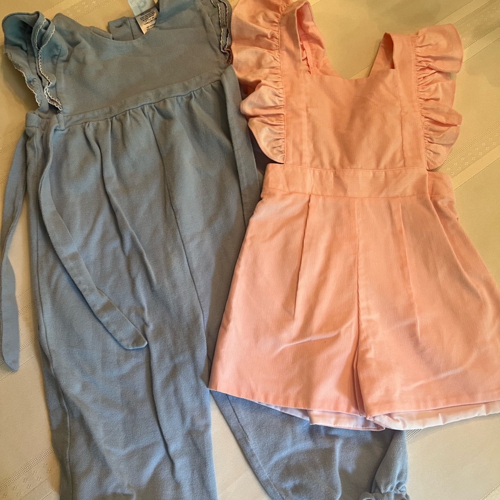 Bella Bliss Pink and Blue Jumpers with Ruffles 3T